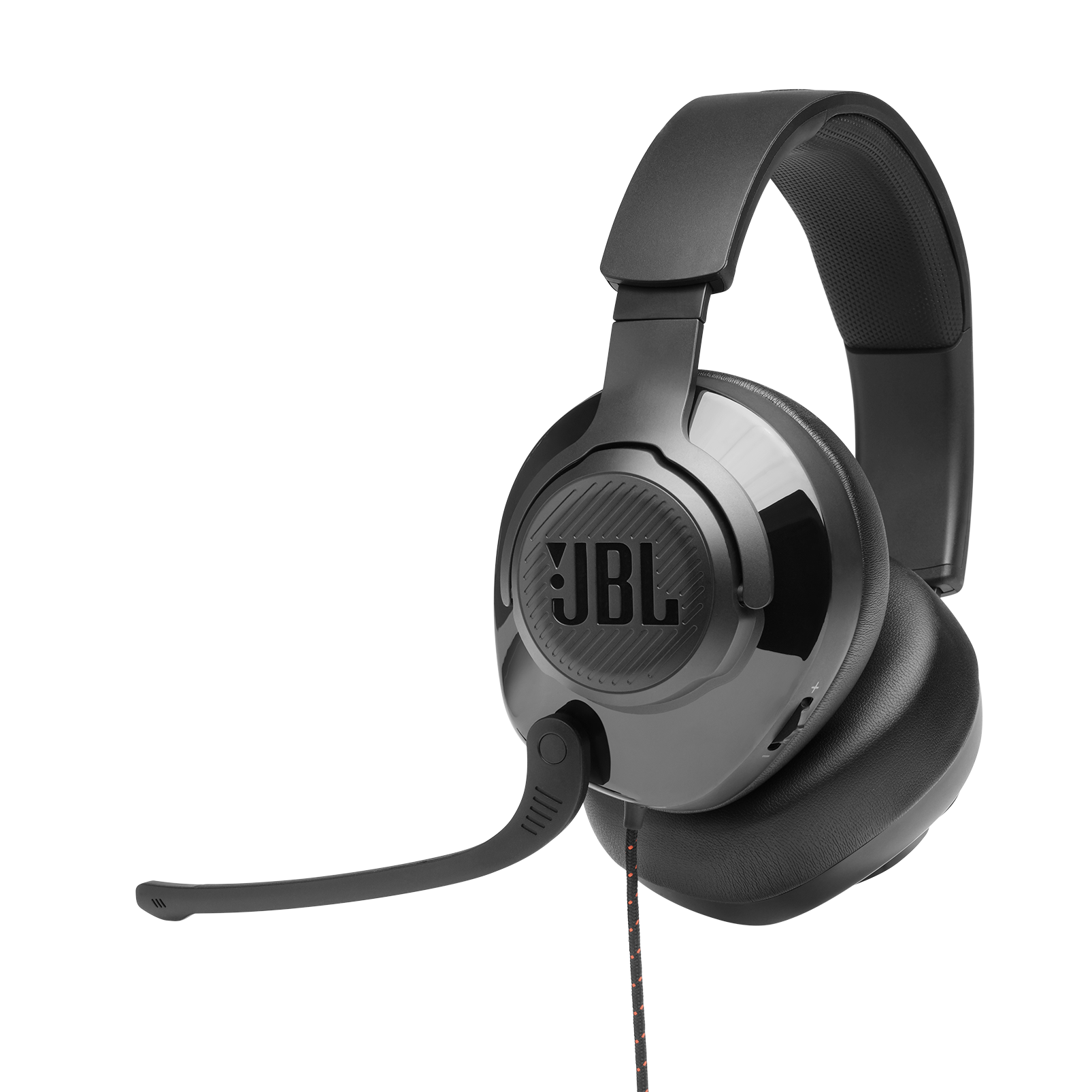 JBL Quantum 200 - Black - Wired over-ear gaming headset with flip-up mic - Hero